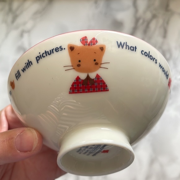 Sanrio Vintage 1993 Fancy Friends ceramic rice bowl - made in Japan - Picture 7 of 9